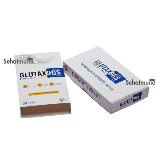 Glutax9GS - Glutathione + Vitamin C Supplement Tablets 500mg SehatMund Online Medicine Glutax9GS - Glutathione + Vitamin C Supplement Tablets 500mg SehatMund Online Medicine