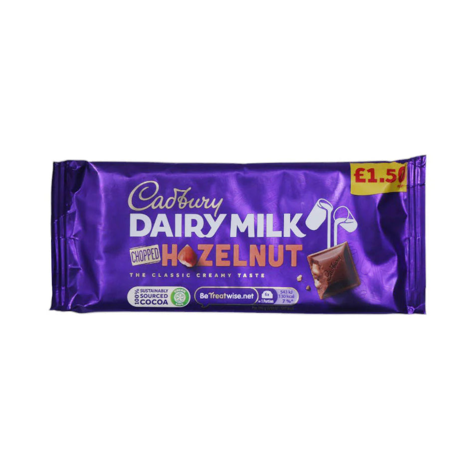 Cadbury Dairy Milk Chocolate Bar Chopped Hazelnut 95g