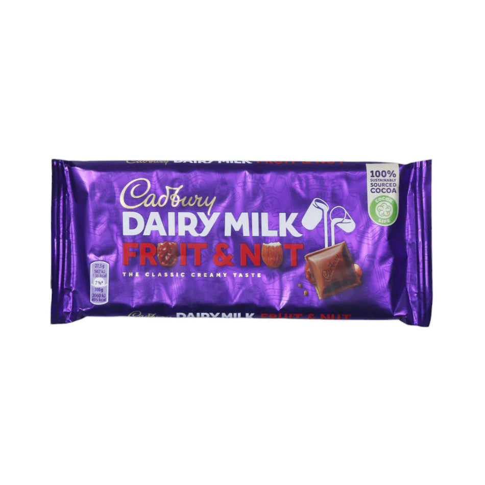 Cadbury Dairy Milk Chocolate Bar Fruit And Nut 110g
