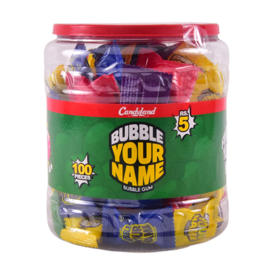 Candyland Bubble Your Name 100 Pc Jars 300g
