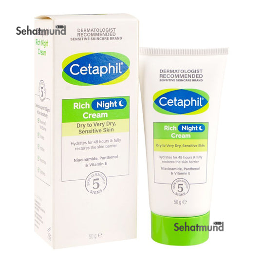 Cetaphil Rich Night Cream with Niacinamide, For Dry To Very Dry, Sensitive Skin, 50g