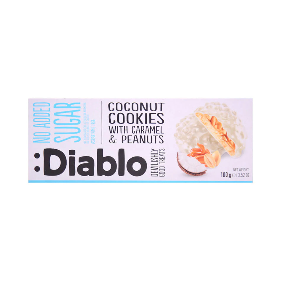 Diablo Cookies Sugar Free Coconut With Caramel And Peanuts 100g