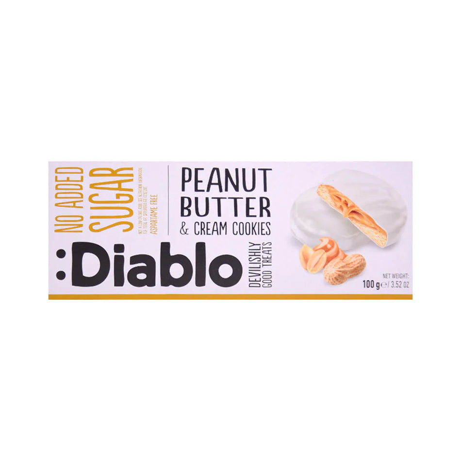 Diablo Cookies Sugar Free Peanuts Butter & Cream Cookies 100g