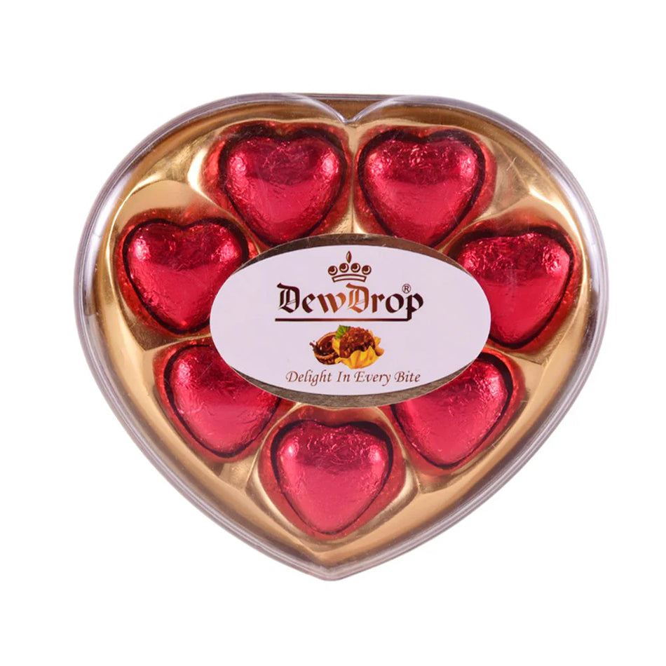 Dew Drop Solid Chocolate Red Heart Shape H08R 64g