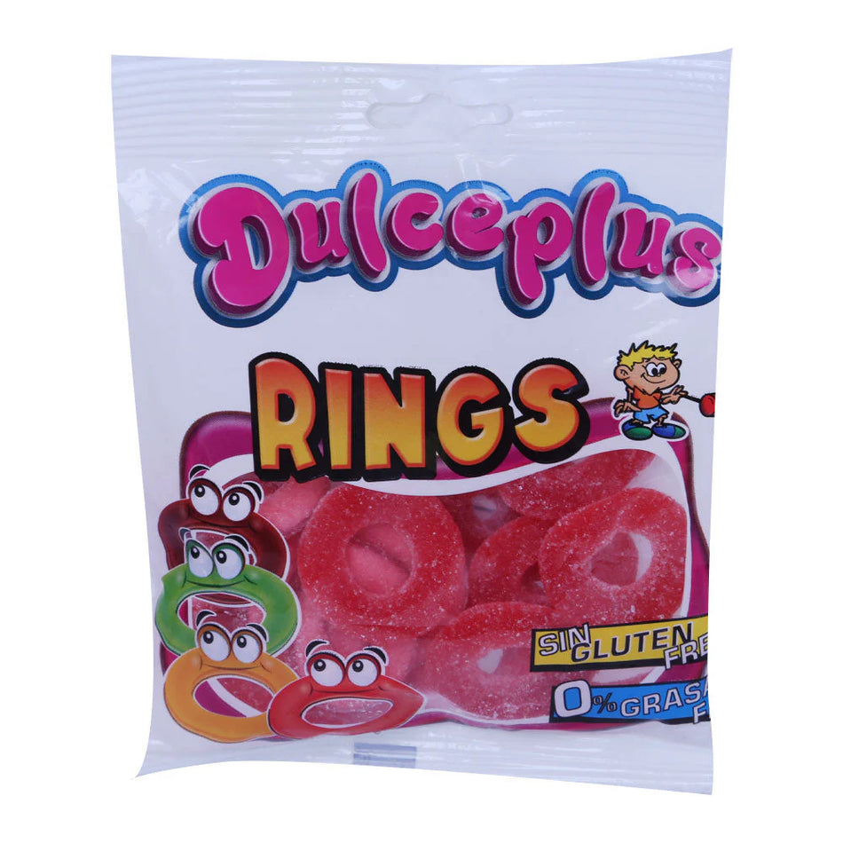 Dulceplus Jelly Sour Strawberry Rings Gluten Free 100g