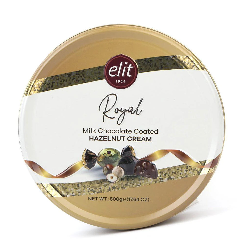 Elit Royal Milk Chocolate Coated Hazelnut Cream Tin 500g