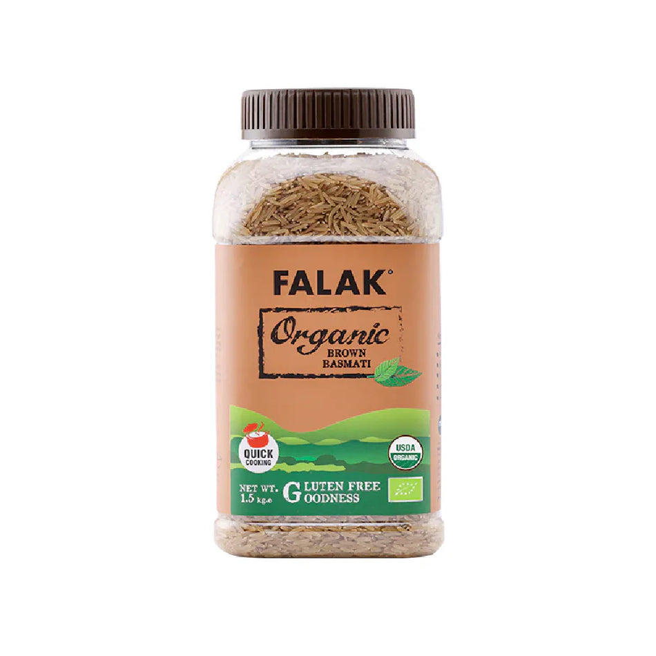 Falak Basmati Rice Brown Organic Jar 1.5 kg