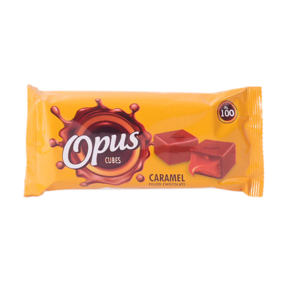 Giggly Opus Caramel Filled Chocolate Cubes 68g