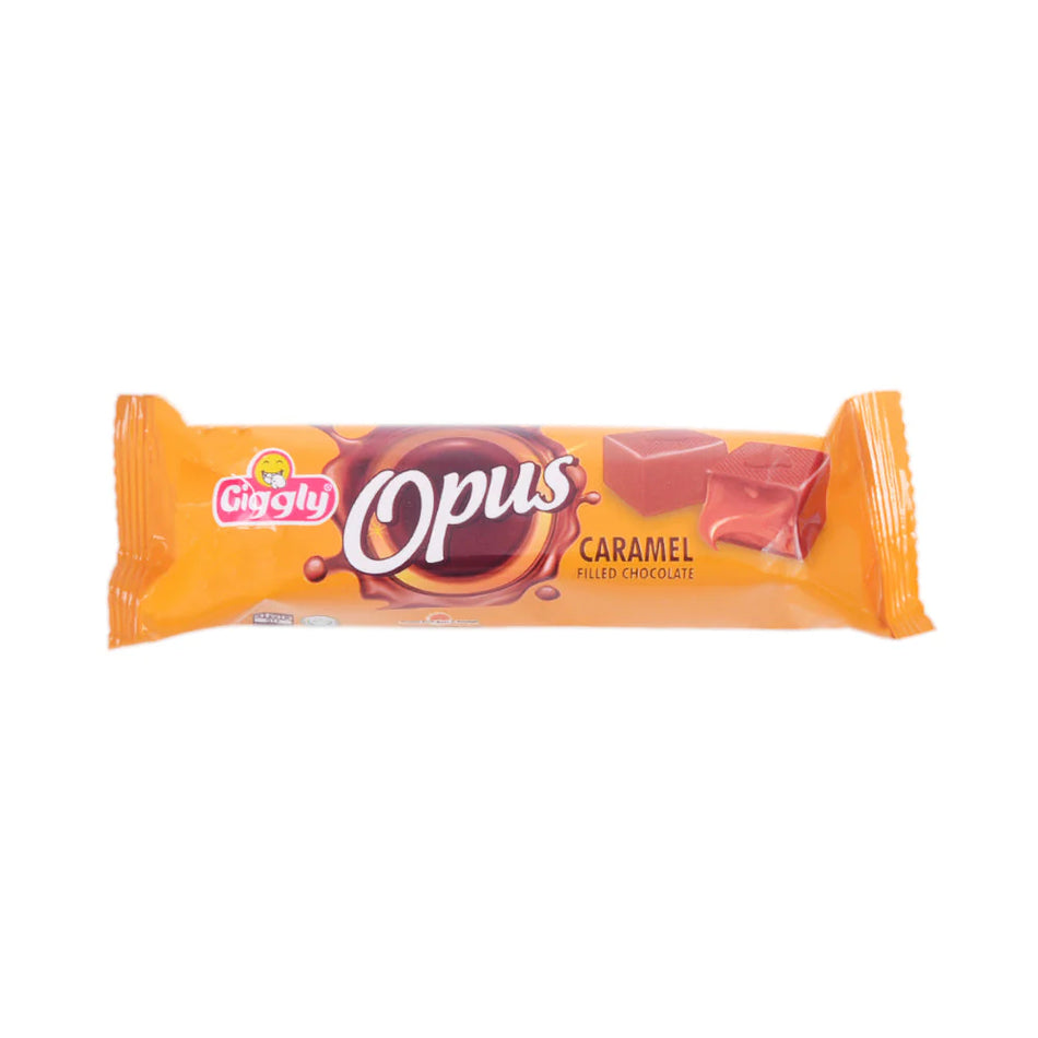 Giggly Opus Caramel Filled Chocolate Cubes 68g