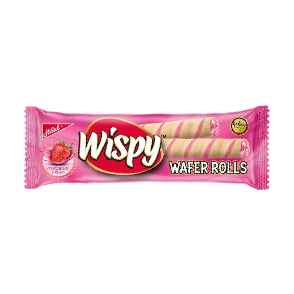 Hilal Wispy Twin Strawberry Cream Wafer Rolls 21.6g