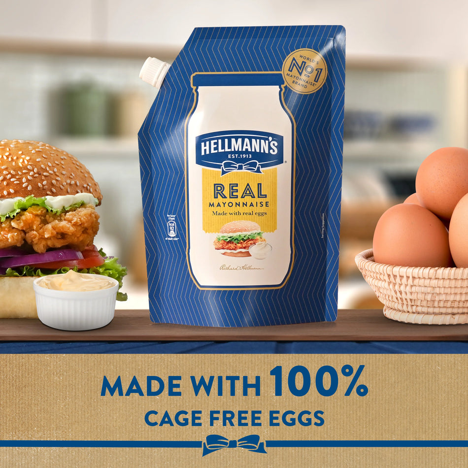 Hellmanns Real Mayonnaise Pouch 475ml
