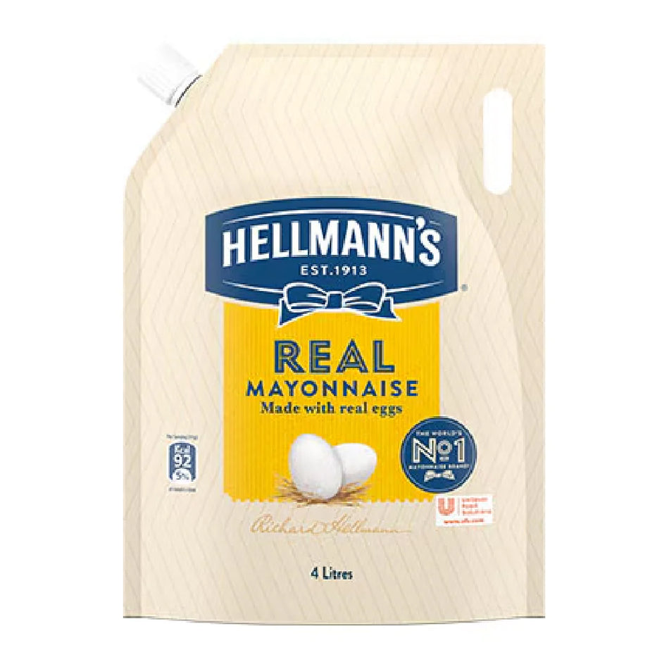 Hellmanns Real Mayonnaise With Real Egg 4 LTR
