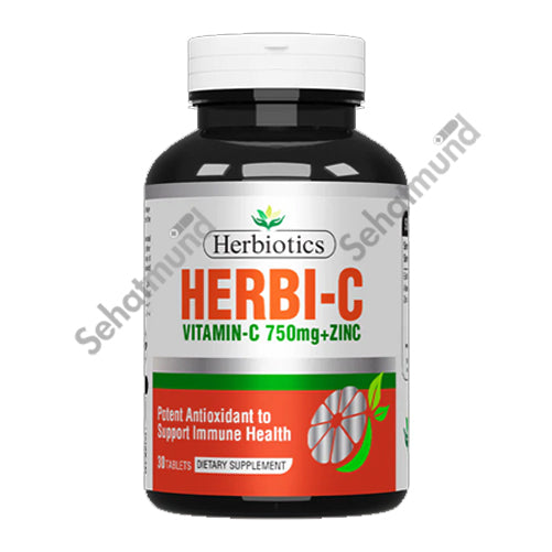 Herbiotics Herbi-C (Vitamin C + Zinc) Tablets 750mg