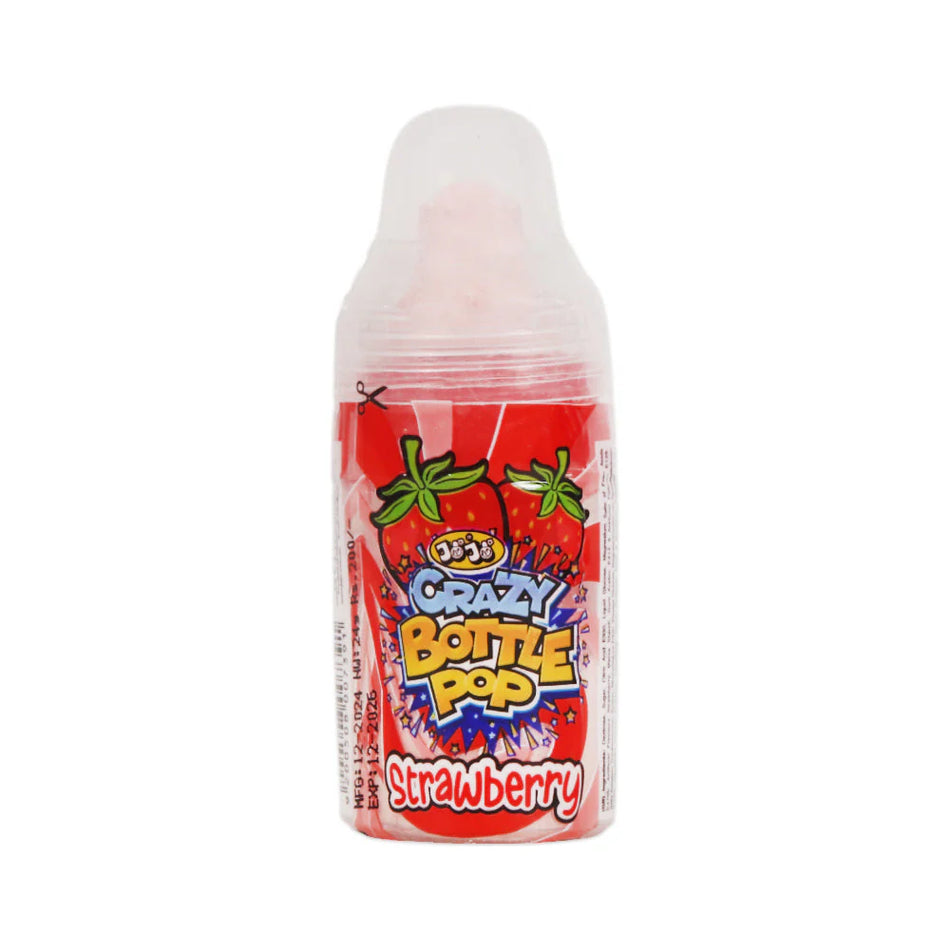 Jojo Crazy Bottle Strawberry Lollipop 24g