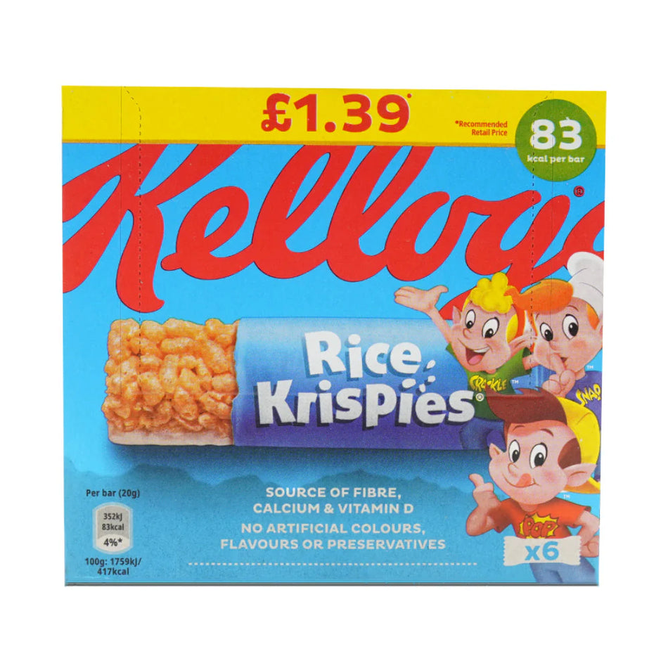 Kelloggs Cereal Bar Rice Krispies 6x20 120g