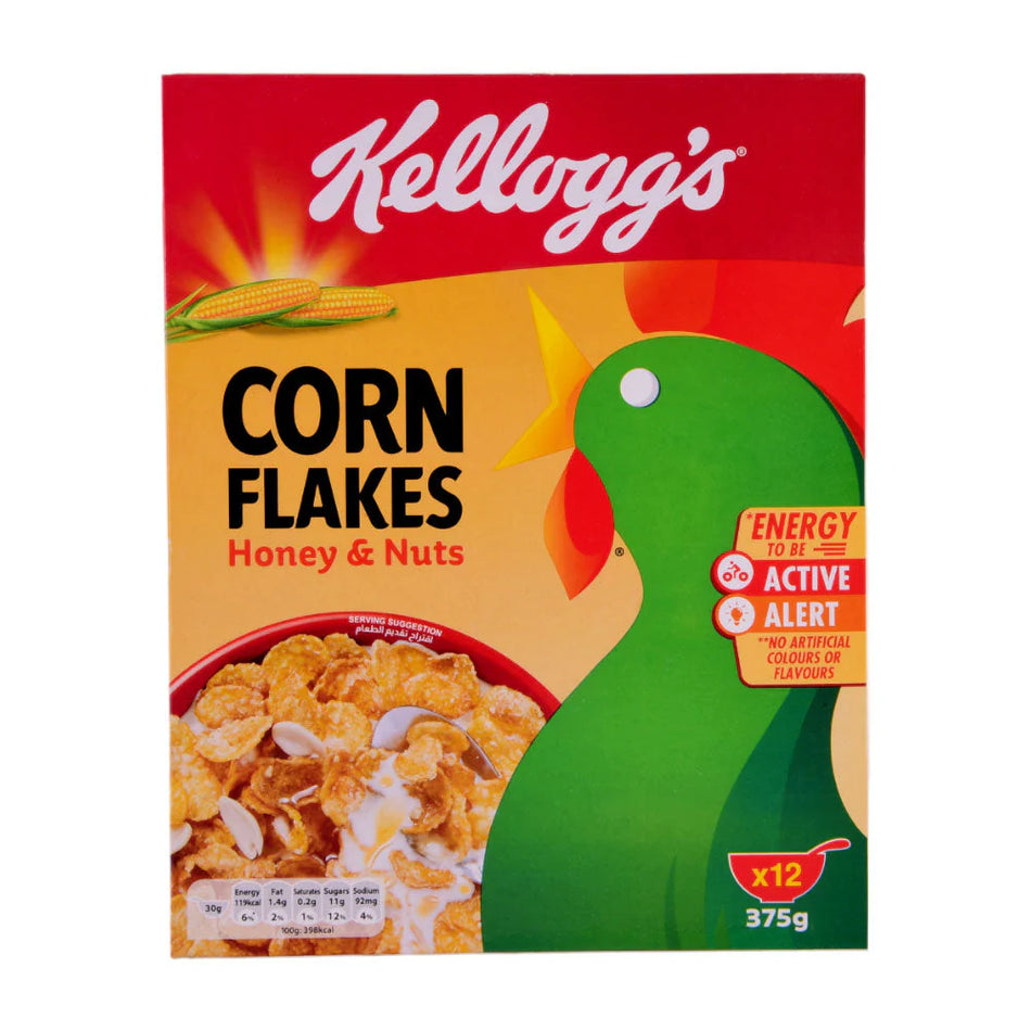 Kelloggs Cereal Corn Flakes Honey & Nuts 375g