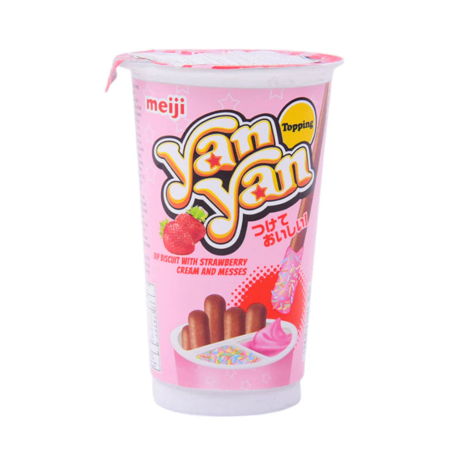 Meiji Yan Yan Biscuit Strawberry Cream Topping 30g