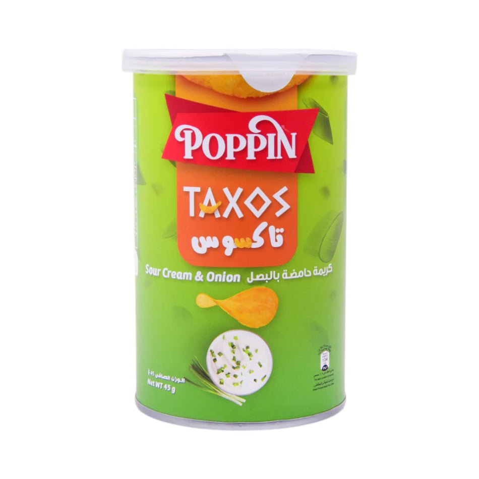 Poppin Chips Taxos Sour Cream & Onion 45g