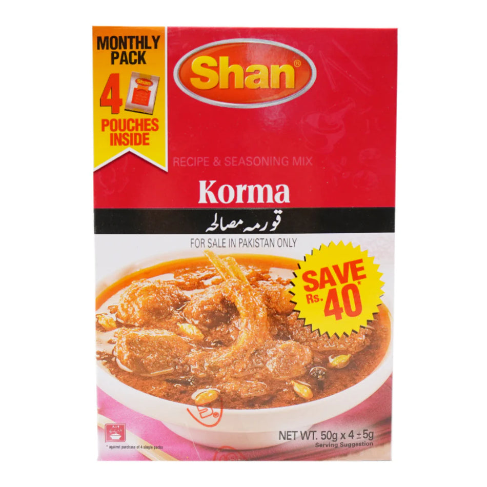 Shan Korma Masala Monthly Pack 4x50g