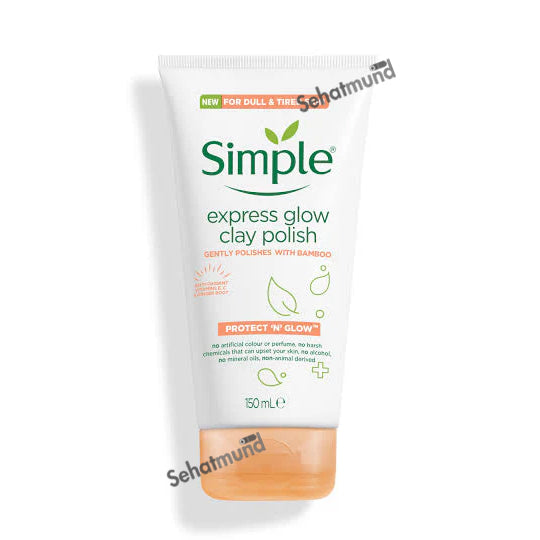 Simple Protect 'N' Glow Express Glow Clay Polish, For Dull & Tired Skin, 150ml