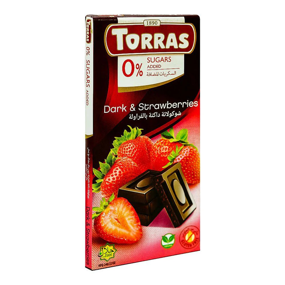 Torras Dark Chocolate With Strawberries 75g