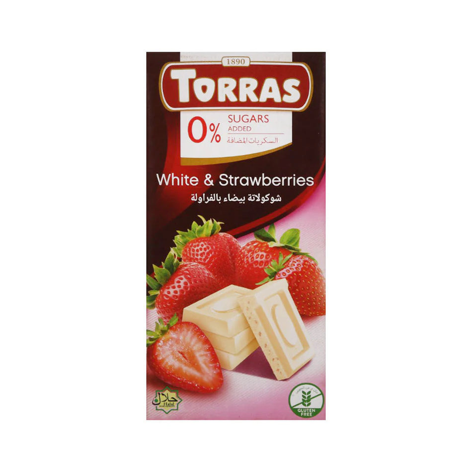 Torras White Chocolate Fresas With Strawberries 75g