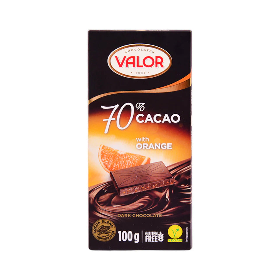 Valor Dark Chocolate 70% Cacao With Orange 100g