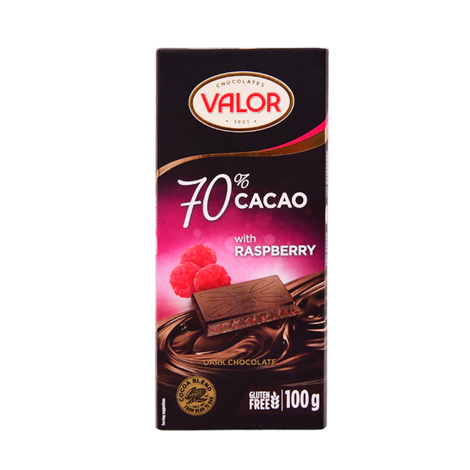 Valor Dark Chocolate 70% Cacao With Raspberry 100g