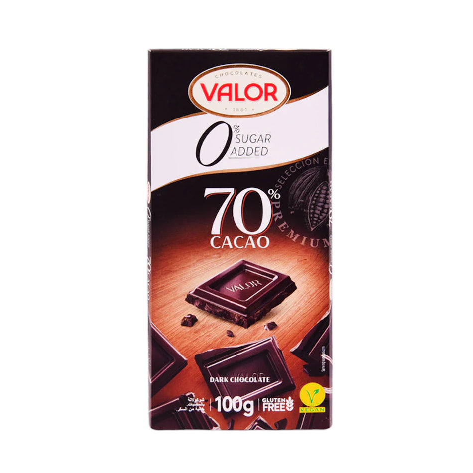 Valor Dark Chocolate 70% Sugar Free Stevia 100g