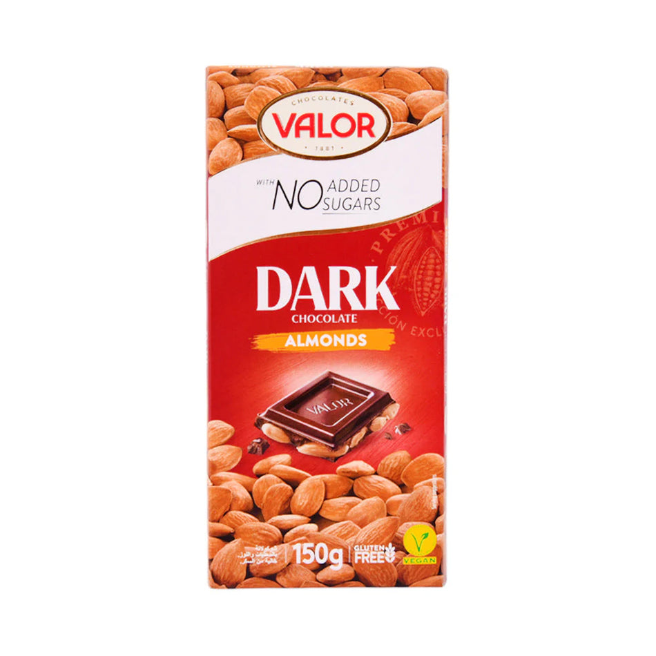 Valor Dark Chocolate Almonds Sugar Free 150g