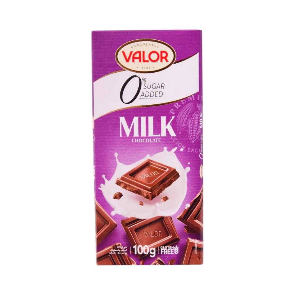 Valor Milk Chocolate No Sugar Added 100g