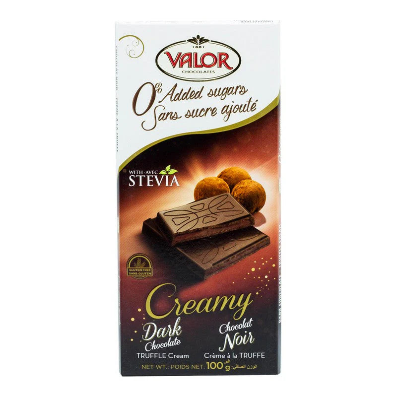 Valor Dark Chocolate Creamy Stevia With Truffle 100g