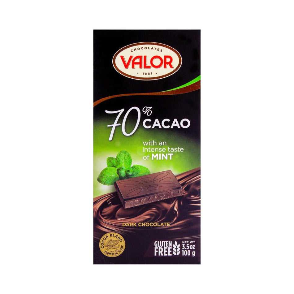 Valor Dark Chocolate Mint 70% Cocoa 100g