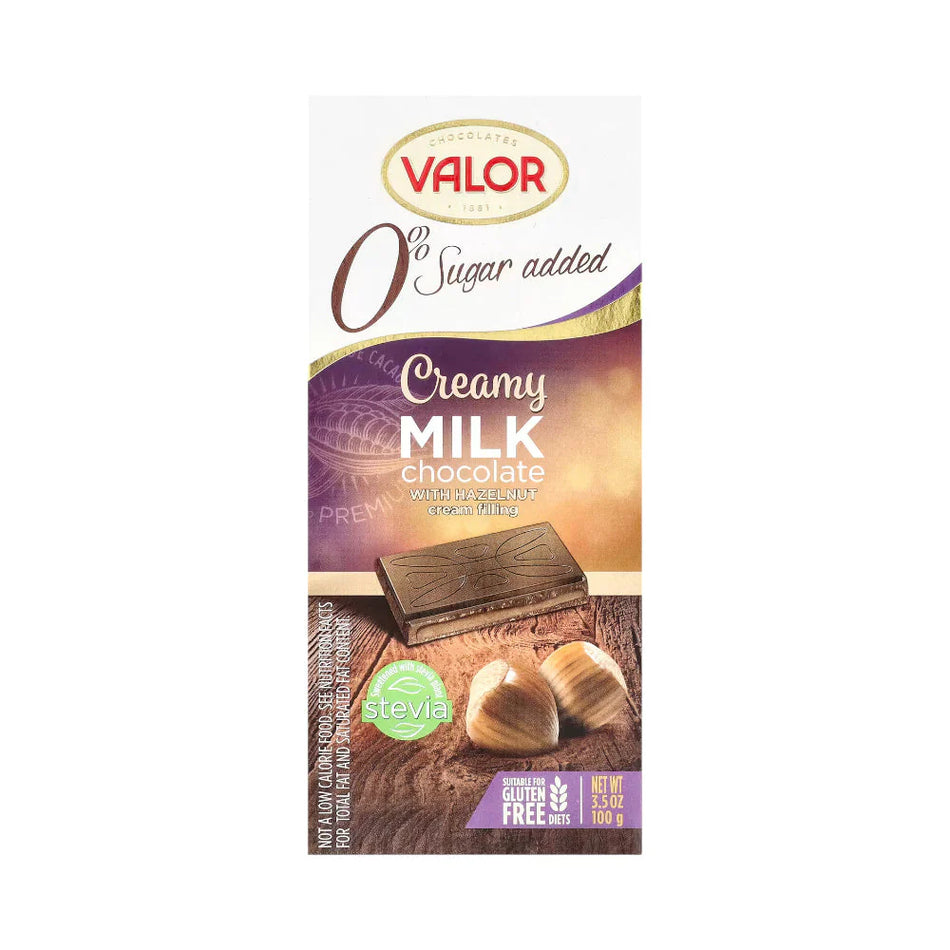 Valor Milk Chocolate with Hazelnut No Added Sugar 100g