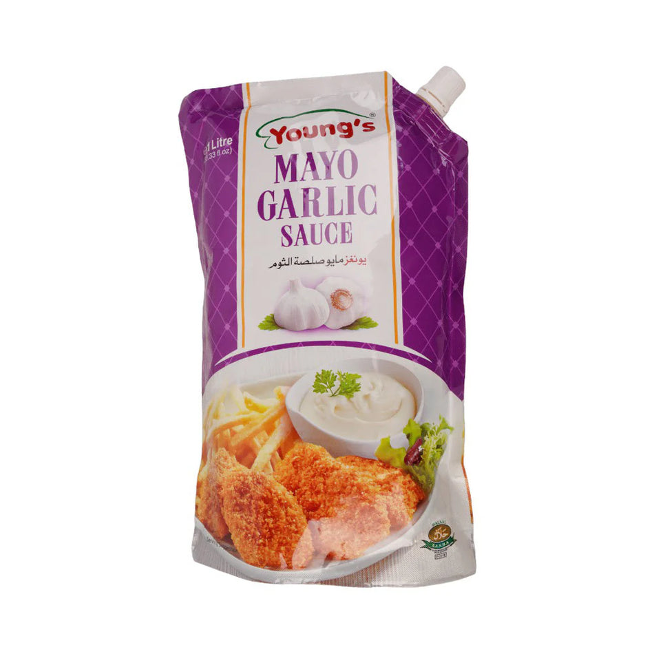 Youngs Mayo Garlic Sauce 1 LTR