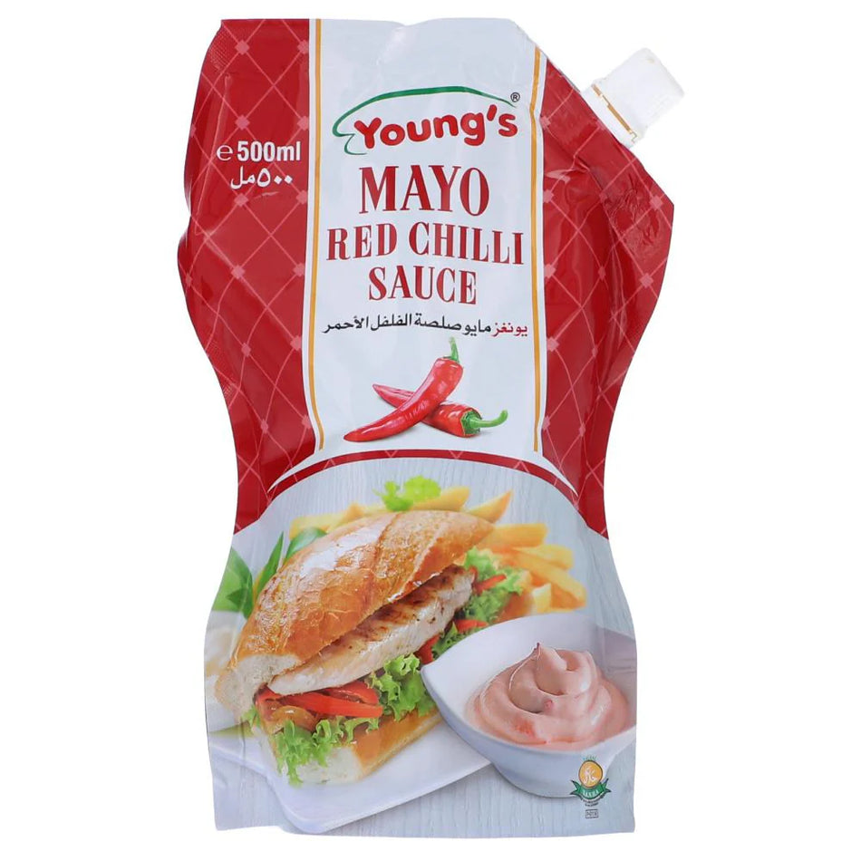 Youngs Mayo Red Chilli Pouch 500ml
